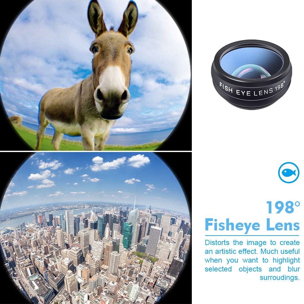 Kit d'objectif de téléphone Travor 10 en 1 objectif de caméra Fisheye objectif macro grand Angle filtre CPL pour iphone Xiaomi Samsung android smartphone