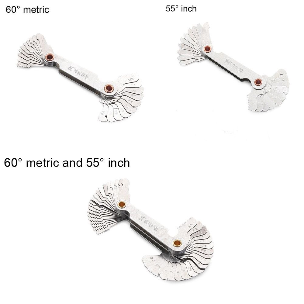 55/60 Degree Metric Inch Thread Plug Gauge Gear Tooth Screw Pitch Gauges Measurement Carbon Steel Lathe Combination Tools