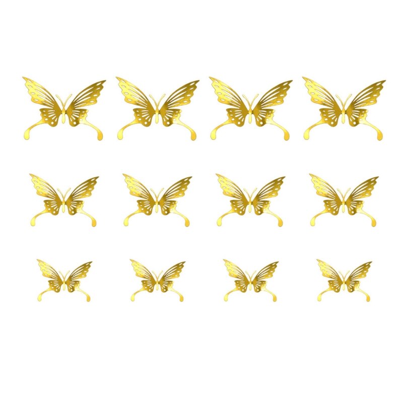 Autocollants muraux papillon 3D creux, 12 pièces, décoration de la maison, pour chambre d'enfants, pour chambre de filles: 03