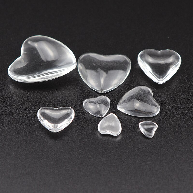 Gemengde Mozaïek Tegels Pakket Clear Hart Liefde Steen Glas Half Cabochons Ronde Ambachten Glas Mozaïek Marbless Voor Sieraden Maken