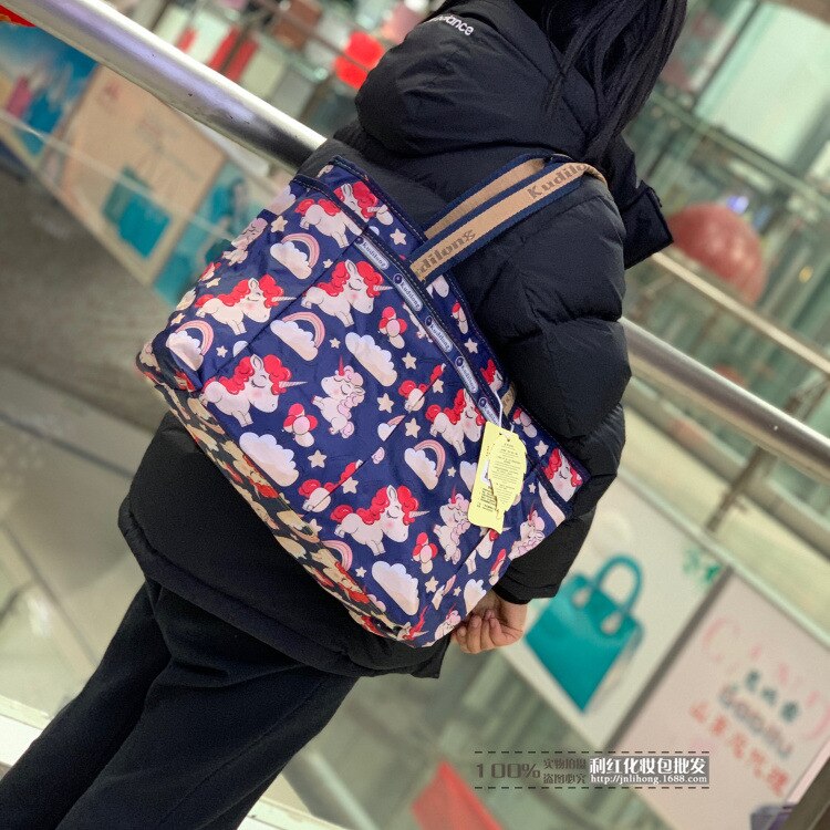 Fiore stampato Pieghevole Borsa Da Viaggio impermeabile Dei Bagagli del Duffle Sacchetto di Casual Borsoni Grande Week-End Viaggio Turistico Borsa: Cachi