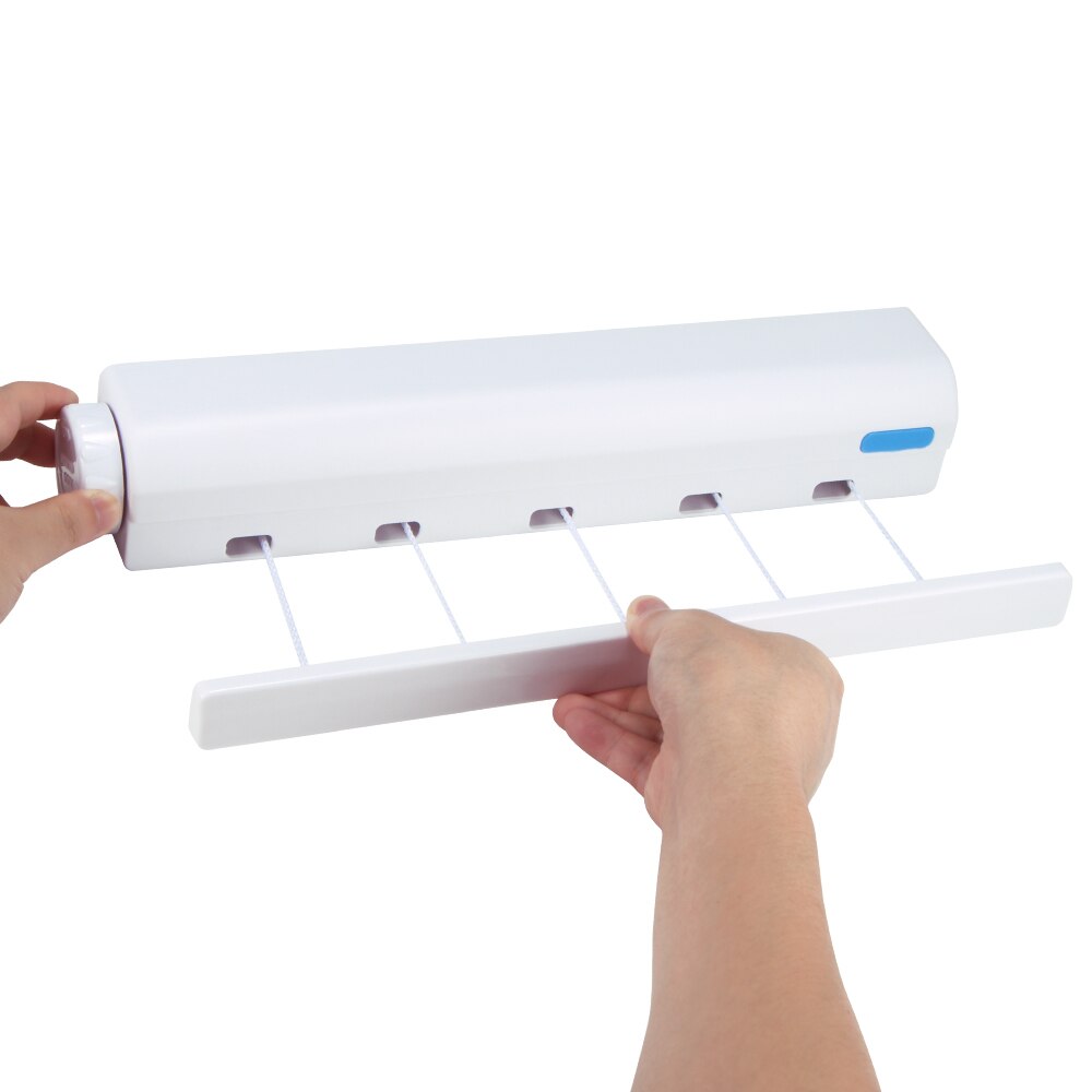 Roll Up Clothes Line Washing 4 Lines Retractable Clothes Airer Indoor Wall Mounted Laundry Washing Line Drying Rack