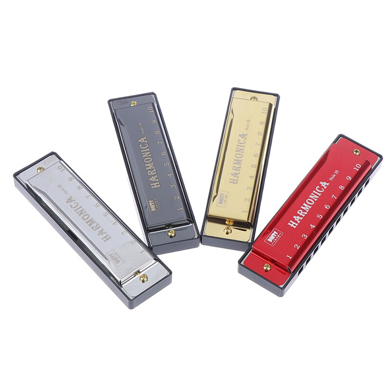 10 Hole Harmonica Mondharmonica Puzzel Titanium Muziekinstrument Beginner Onderwijs Spelen Koperen Kern Hars Harmonica