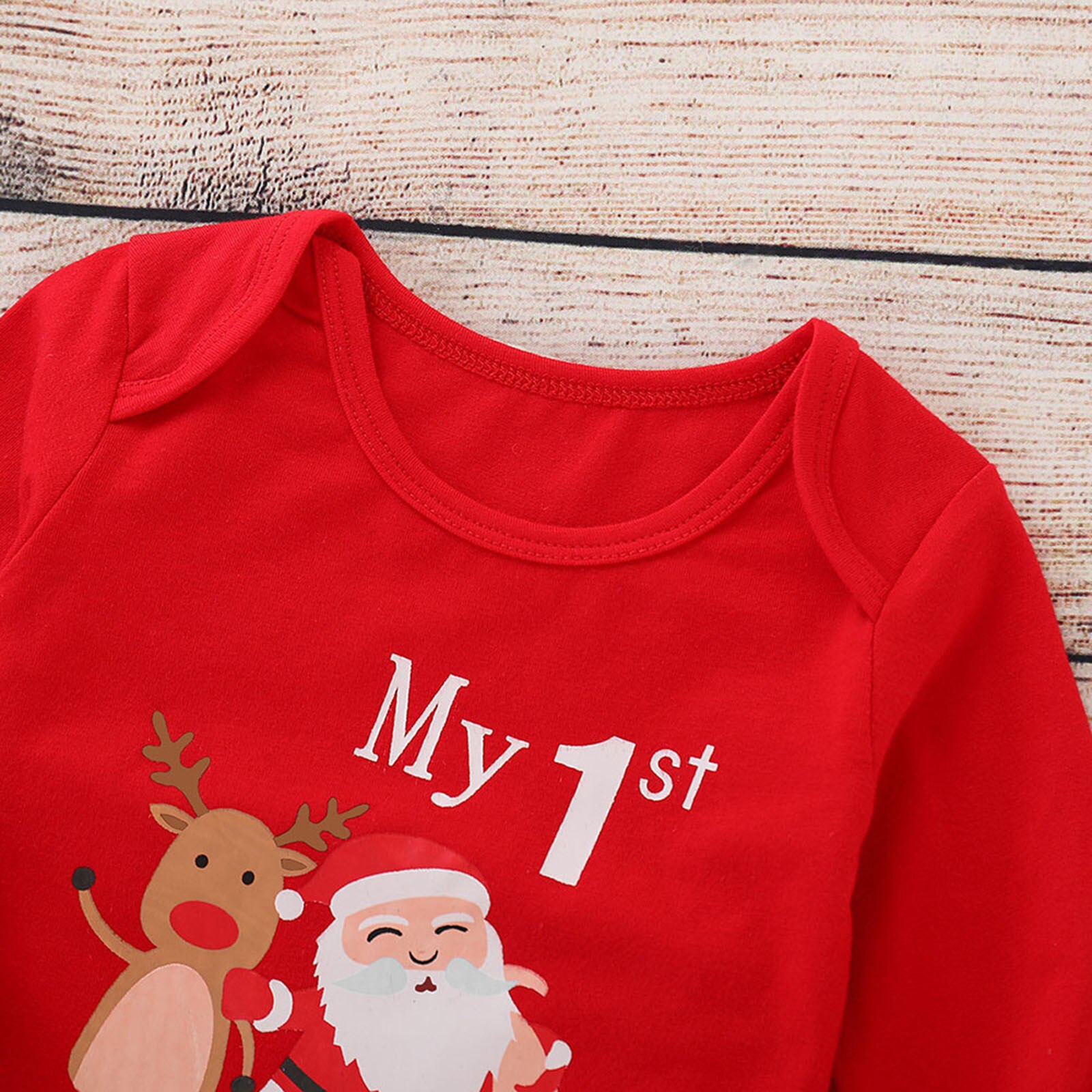 6M-24M Baby Baby Meisjes Jongens Kleding Lange Mouw Brief Mode Cartoon Leuke Print Kerst Bodysuit Romper ropa Bebe Niña