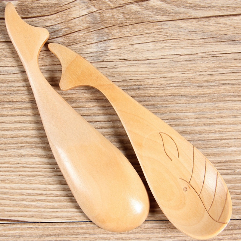 Cucharilla de arroz de madera para cocina, cucharilla de arroz de madera Natural respetuosa con el medio ambiente, pala de Paddle de arroz de caricatura Animal, cucharilla de arroz de pescado bonita