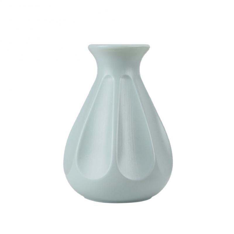 Blomstervase hvid imiteret keramisk urtepotte dekoration hjemme plast vase: 12