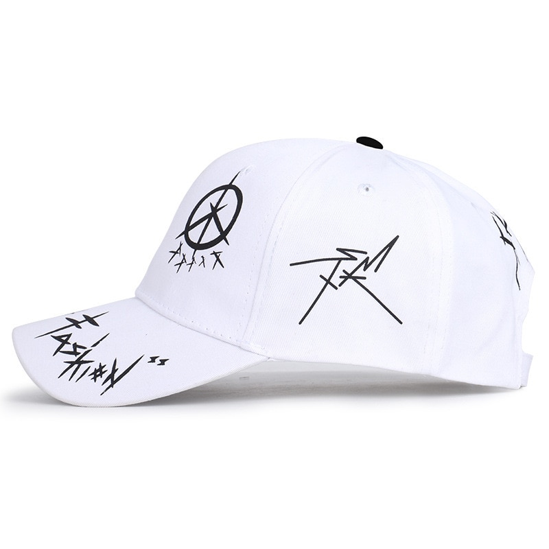 En Witte Kleur Bijpassende Pentagram Graffiti Baseball Cap Student Jonge Mannen En Vrouwen De Lente Zomer Zonnehoed Cap