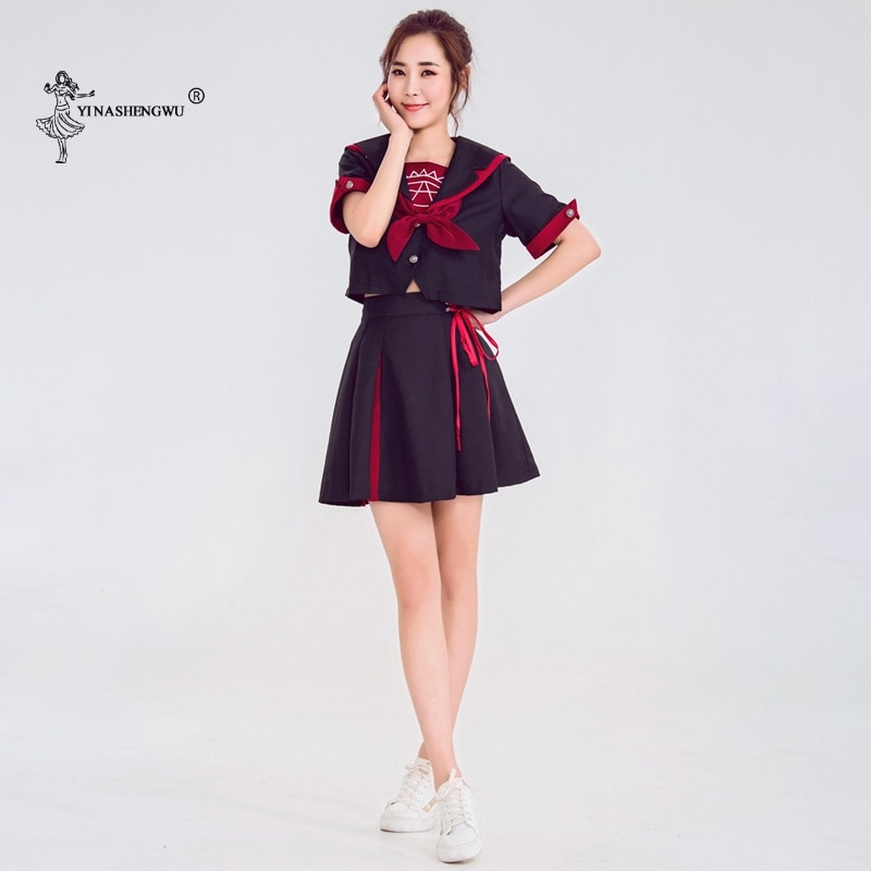 Ladies Sailor Suit College Wind Japanese School Uniform JK Summer Uniform Dance Costume For Girls High School Students Clothing
