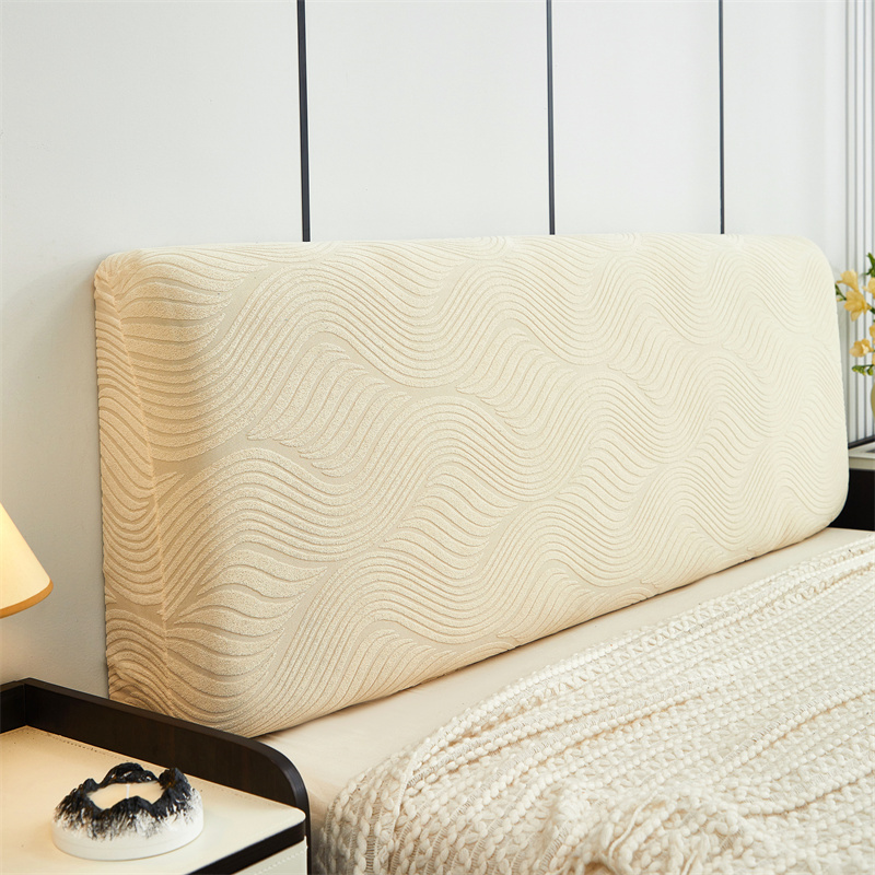 Luxe jacquard bedhoofdeinde hoes effen kleur all-inclusive elastische bedhoofd hoes nachtkastje stofbeschermer voor slaapkamer