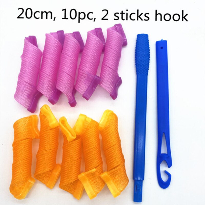 Rulos para el cabello con forma de caracol, rizadores redondos en espiral, suaves, mágicos, 20cm: 20cm 10pcs