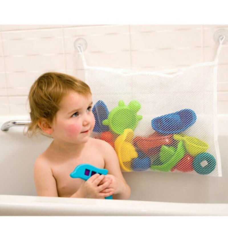 Foldning af miljøvenligt babybadeværelset legetøjsnet barnebadekarnet sugekopkurve