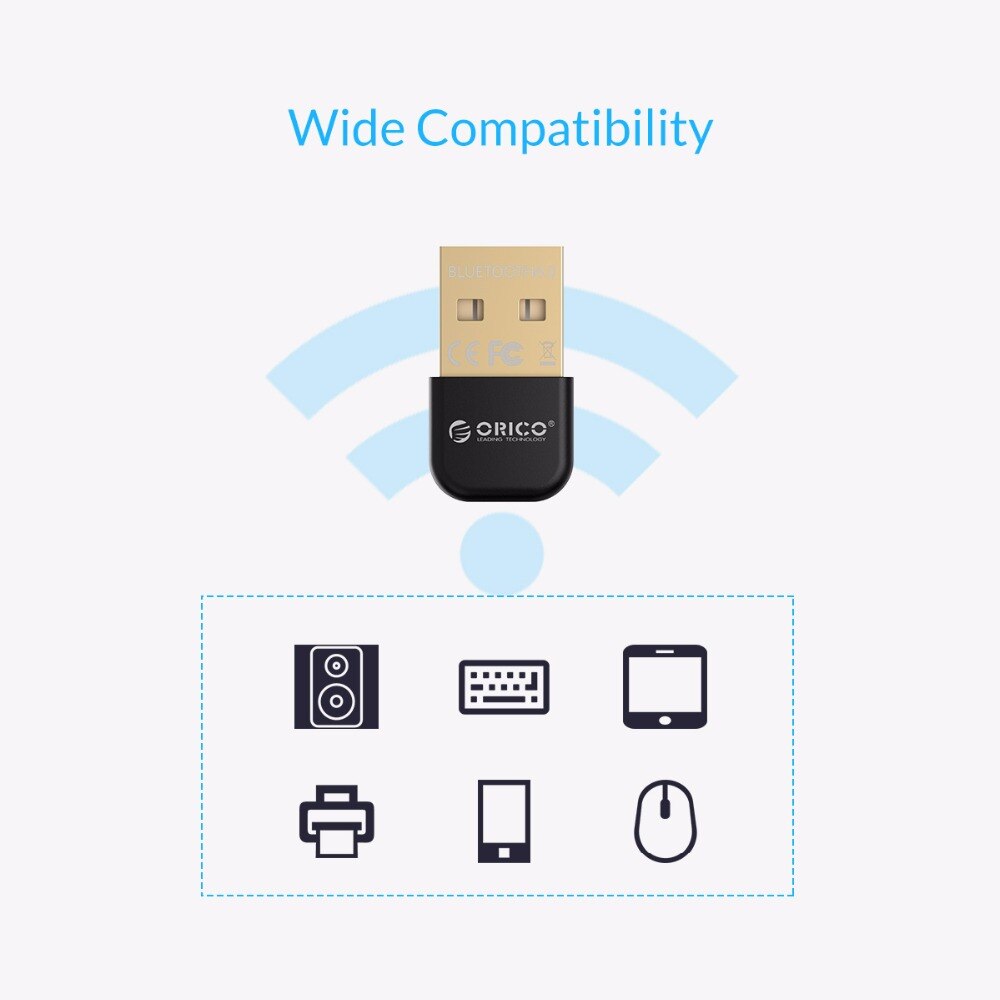ORICO USB Bezprzewodowy adapter Bluetooth 4.0 Nadajnik Dongle Odbiornik dźwięku muzycznego do komputera PC Windows Głośnik Bezprzewodowa mysz