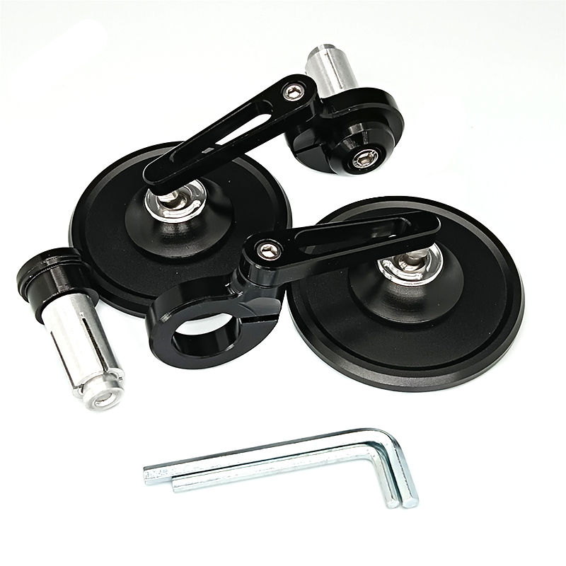Specchietti retrovisori moto dall'aspetto universale Rotondi 7/8" Maniglia Bar End Lato moto 2 pezzi/paia