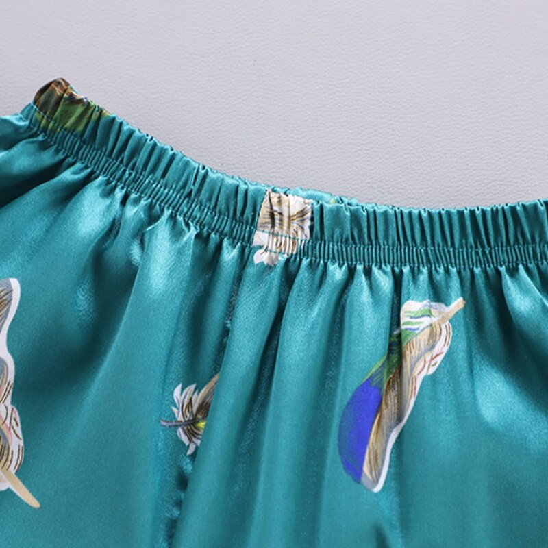 Style Children Cotton Long Sleeve Pajamas Suits Girls Boys Feather Print Sleepwear Set Blouse Tops Sleep Pants