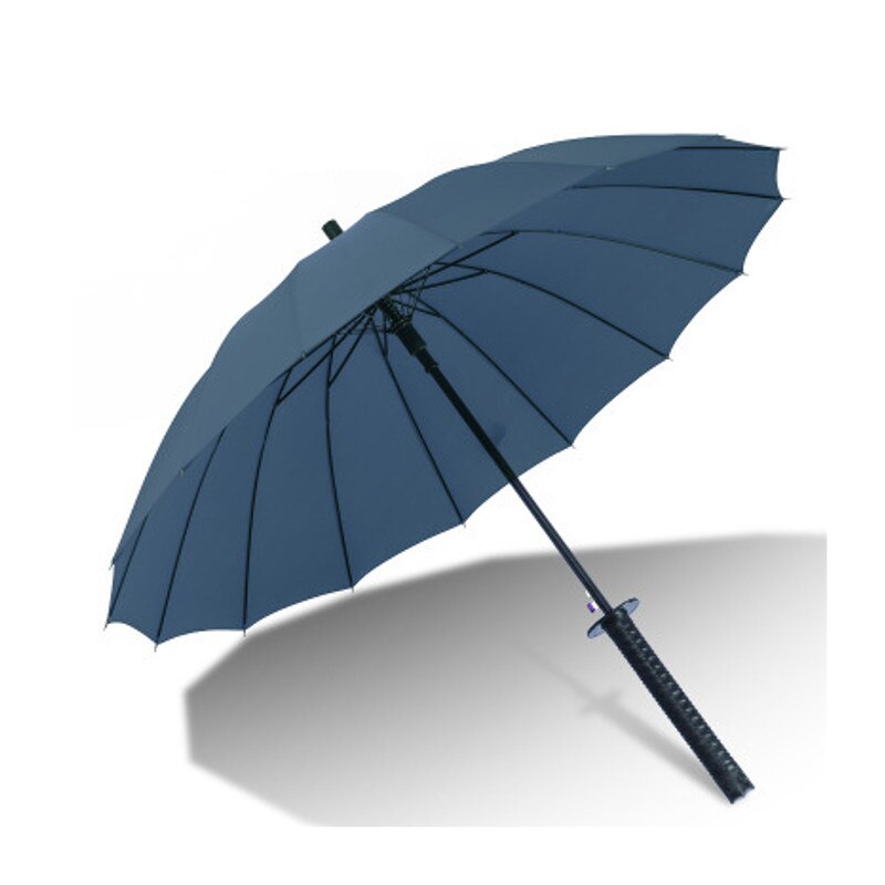 Langt håndtag stort vindtæt samurai sværd paraply japansk sol regn lige paraply automatisk åben 16k 24k parasol: 16k flåde