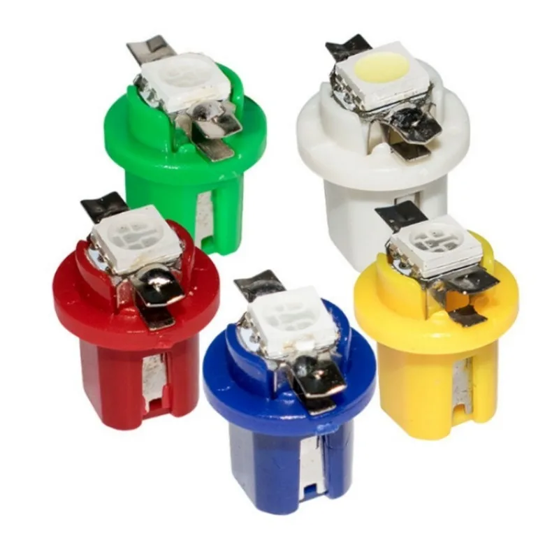 Bombillas LED T5 para coche B8.5d, luces de velocidad para salpicadero de coche, accesorios de lámpara Interior para coche, lámparas de interruptor lateral para salpicadero de 12V