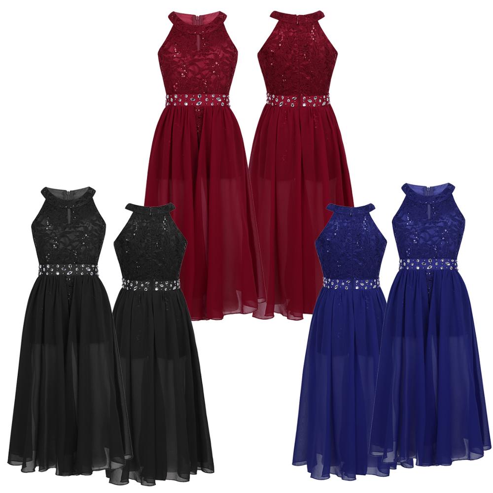 Children Kids Dresses for Girls Party and Wedding Floral Lace Girls Princess Dress Vestidos Infantil Sleeveless Maxi Long Dress