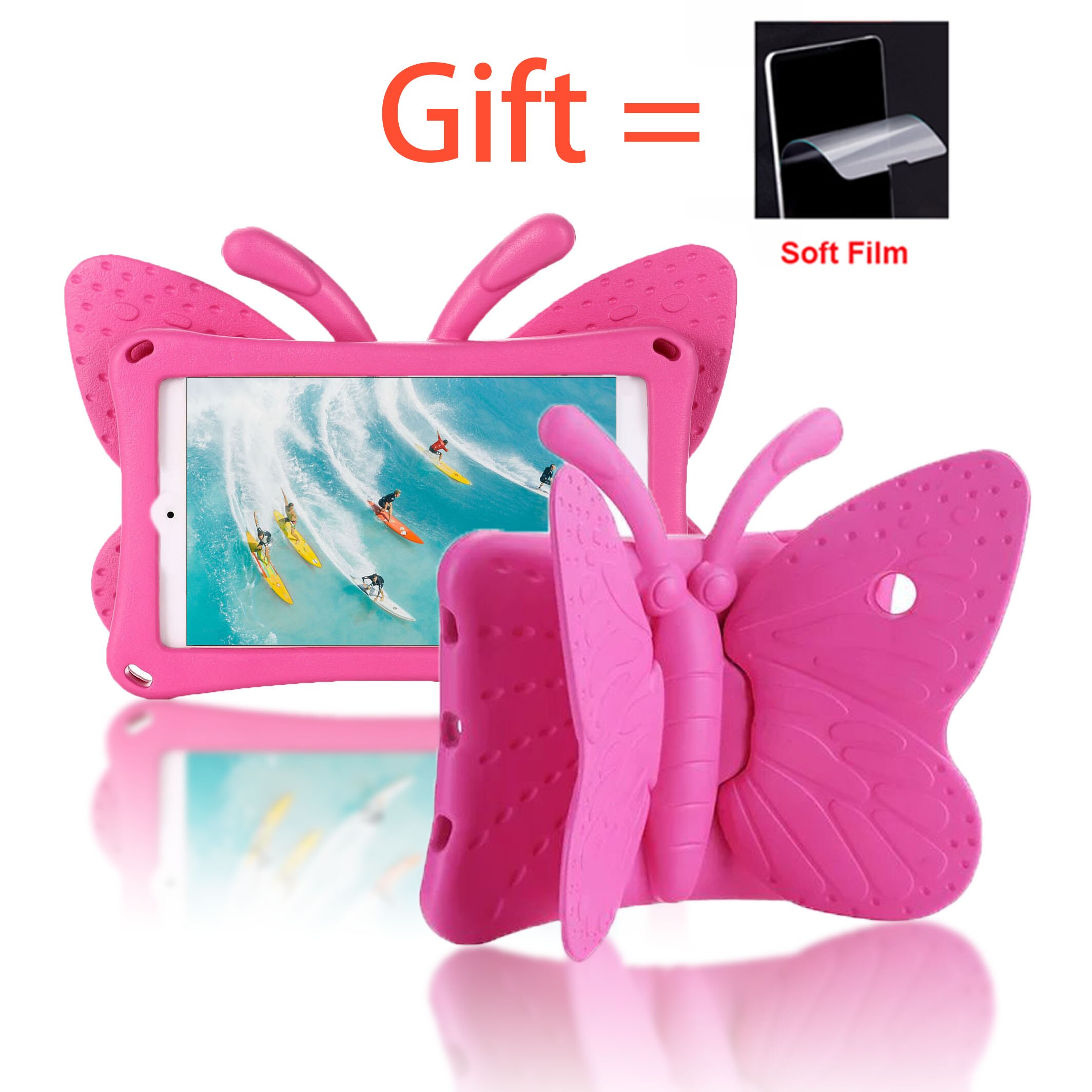 Case For Samsung Galaxy Tab A 10.1 SM-T510 SM-T515 Cute butterfly Kids Tablets Cover For Samsung T510 T515 fundas+Soft Film