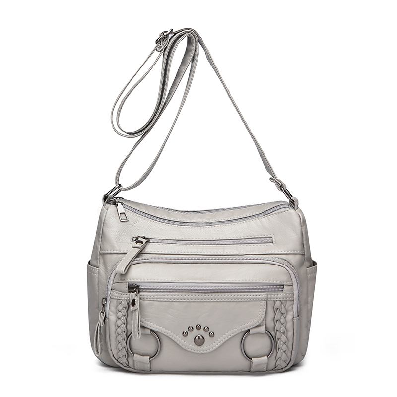 Muchos bolsos cruzados grandes de bolsillo para mujer 2024 Sac A Main Femme bolsos de lujo de cuero bolsos de mujer bolsos de de: Azul