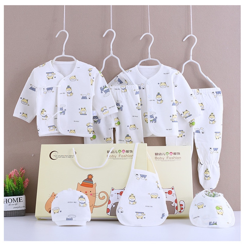 (7 pz/impostato) bambino appena nato 0-6M Abbigliamento impostato regalo Del bambino Del bambino del Ragazzo/Vestiti Della Ragazza 100% Cotone Attrezzi Strigliatura E Tolettatura e di Assistenza Sanitaria kit, il trasporto libero 207081