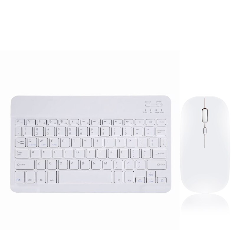 Clavier Bluetooth Souris Pour Huawei MediaPad T3 T5 M2 M3 Lite 8.0 T10 T10S 10.1 M3 8.4 M5 M6 8.4 Matepad 10.4 Pro 10.8» Tablette: White and Mouse