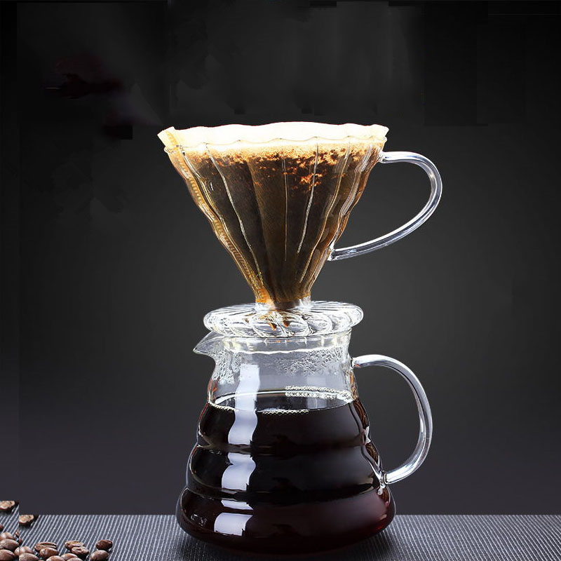 Kaffefilter glas kaffekande 600ml med låg portafilter permanent filter kaffemaskine gejser drypper drypkedel espresso