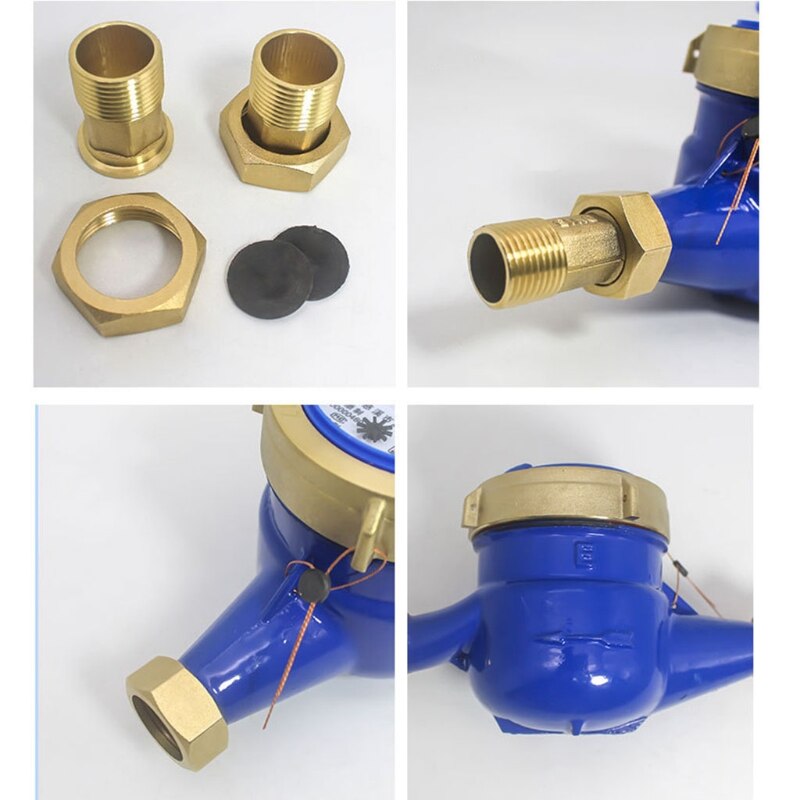 Water Meter Heavy Duty Brass Flow Measure Tap Cold Water Meter Home Garden Wet Table Measuring Tools Water Measurement M4YD