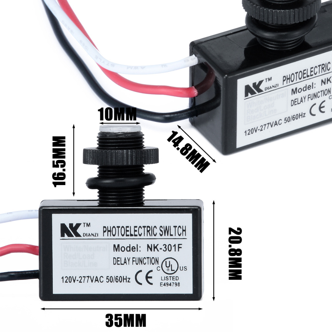 Ac80 ~ 277v flush mount fotocelle skumring til daggry switch foto kontrol switch sensor lys switch til led lys værktøj