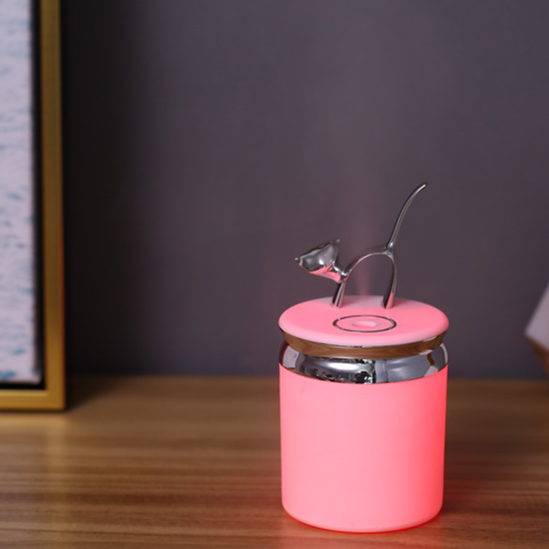 Kitten Humidifier Mini Q Cat humidifiers Led Night Light USB Essential Oil Aroma Diffuser Fogger Car Air freshener