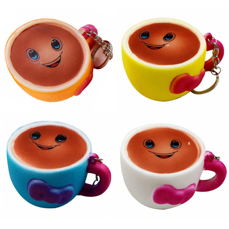 Squishy speelgoed Kawaii Cute Coffee Cup Squishy soft Slow Rising Cream Scented Stress Reliever Toy funny Key Chain kids