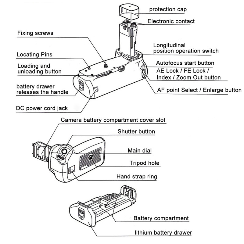 Vertikale Kamera Batterie Griff für Nikon D5300 D5200 Digital SLR Kamera FCC Kamera Griff Für Nikon Mit 1/4 Zoll Schraube loch