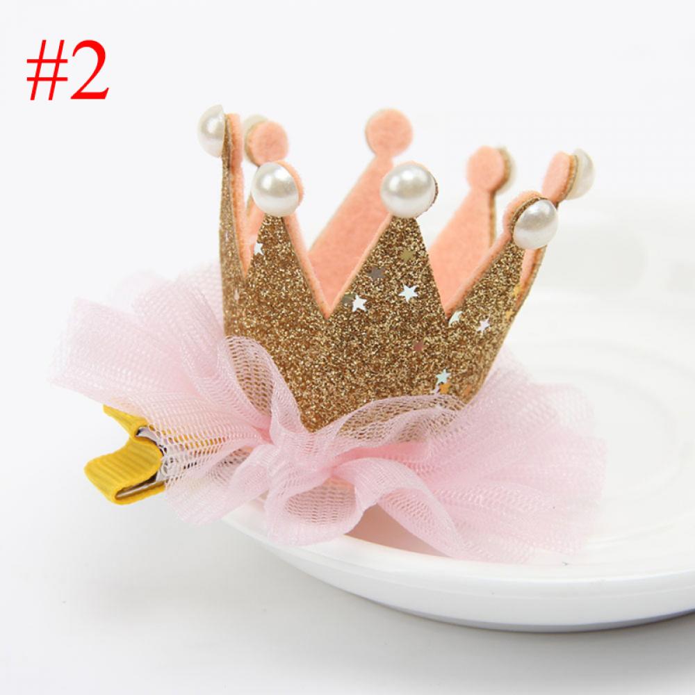 1 pièces mignon filles dentelle perle brillant étoile élastique bandeau couronne princesse pince à cheveux épingles à cheveux accessoires de cheveux: 2