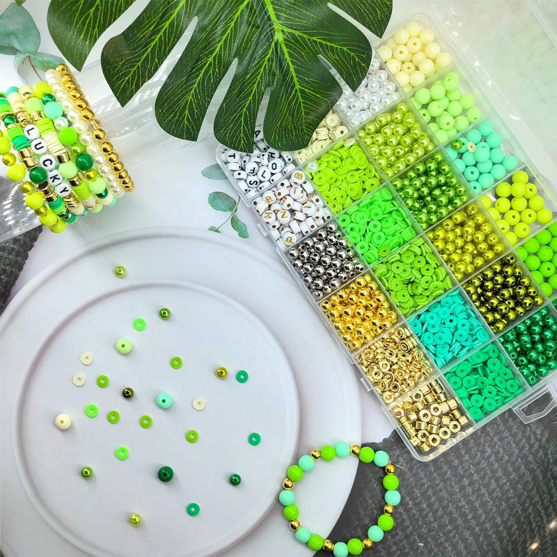 2220 stks Klei Kralen Armband Maken Kit 24 Kleuren Platte Preppy Kralen Polymeer Klei Kralen voor Vriendschap Armbanden Maken Craft DIY