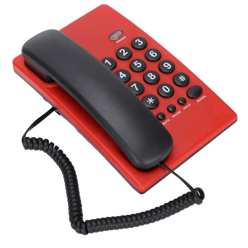 KX-T504 Corded Telephone Wired Landline Phone with Mute Function Double Magnetic Handset for Home Hotel Office just for UK