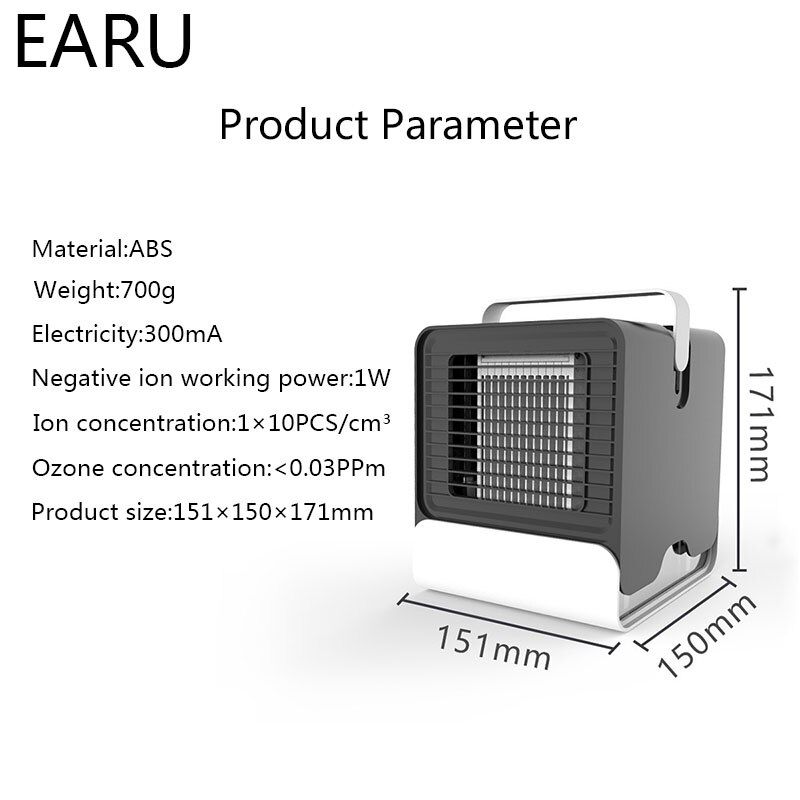 Convenient Air Cooler Fan Portable Digital Air Conditioner Humidifier Space Easy Cool Purifies Air Cooling Fan For Home Office