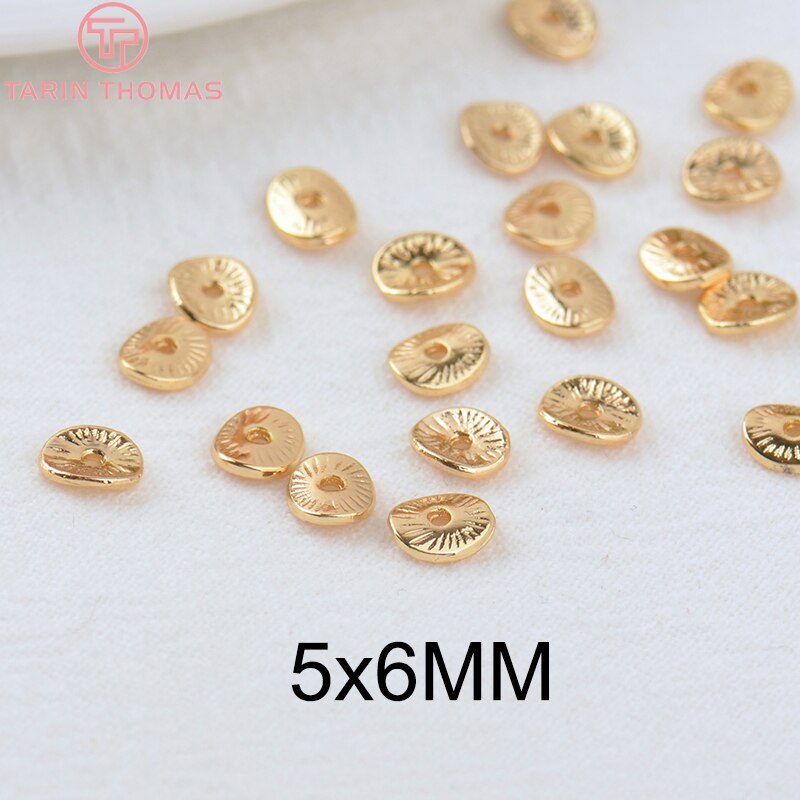 (3471)50PCS 5x6MM 8x9MM 9x10MM 24K pozłacane mosiężne koraliki dystansowe koraliki czapki wysokiej jakości biżuteria Diy Akcesoria: WHITE