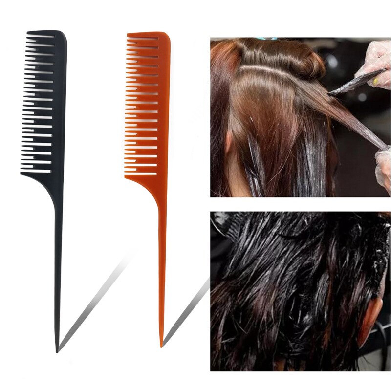 Peigne pour salon de coiffure, peigne pour teinture des cheveux, peigne de coiffure, broche résistante à la chaleur, queue de Rat, antistatique, pour raie séparée
