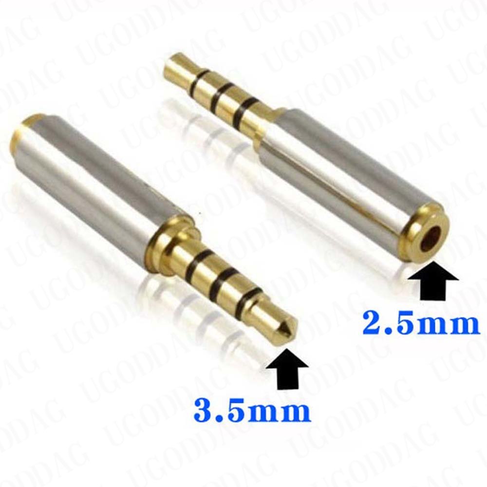 3.5mm to 2.5mm 2.5 mm to 3.5 mm adapter omvandlare stereoljud hörlursuttag: Svart / 1.8m