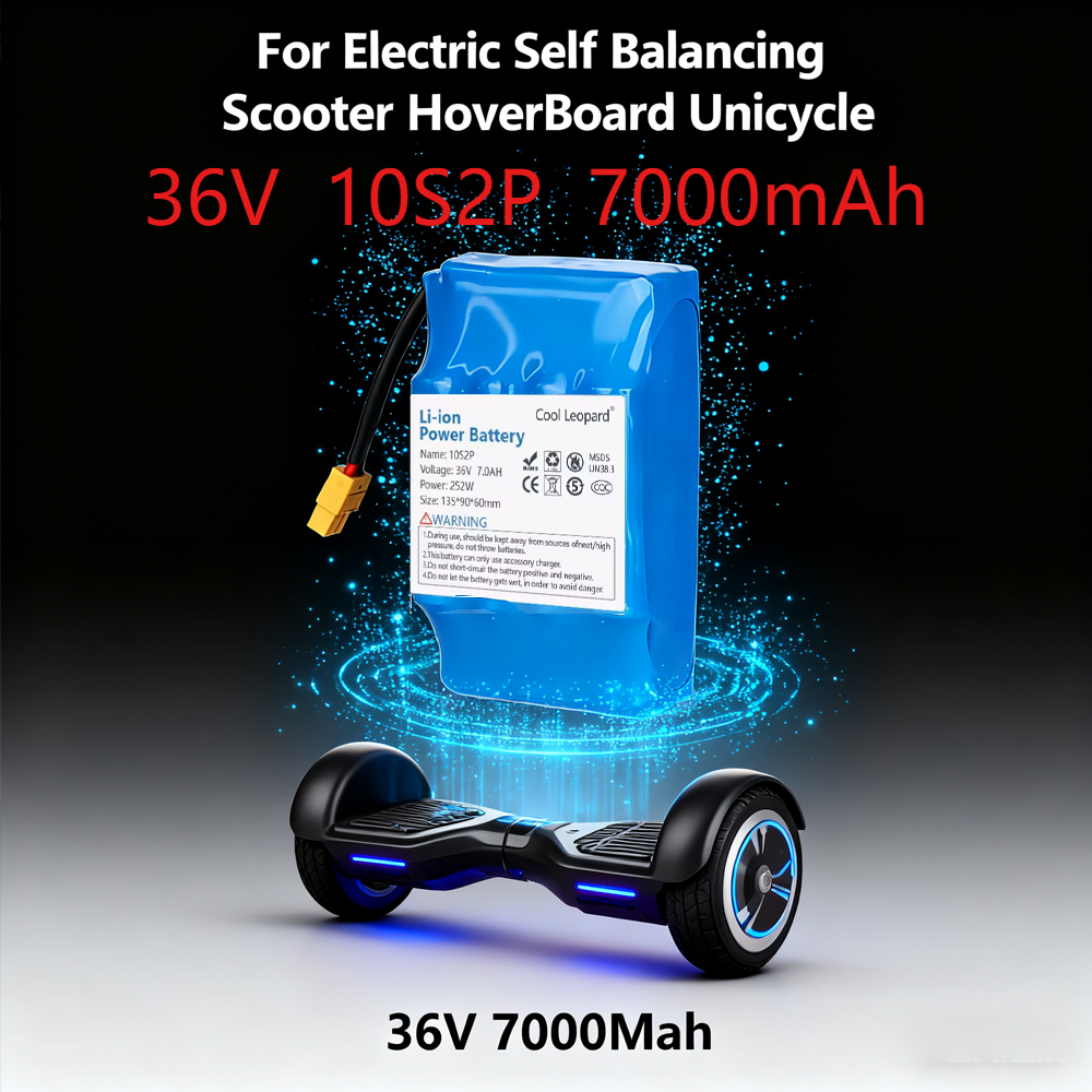 36V 7000mAh Rechargeable Lithium Battery 10S2P 7000mAh 18650 Electric Self Balancing Scooter Hoverboard Batteries)