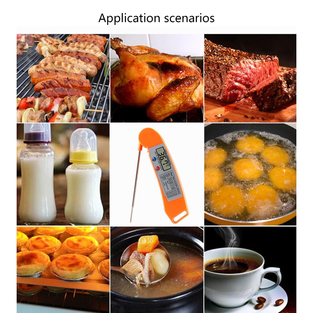 Digital Display Folding Food Thermometer Instant Digital Thermometer Kitchen Barbecue Food Thermometer