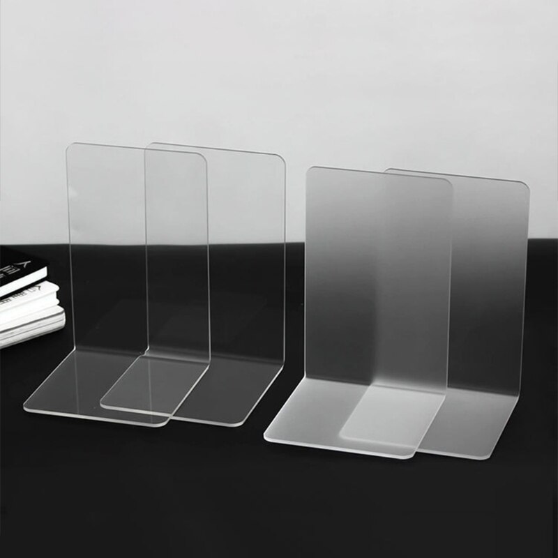 Matte White Acrylic File Holder Clear Office Desk Book Organizer Holder Home Office School Desk Organizer Racks