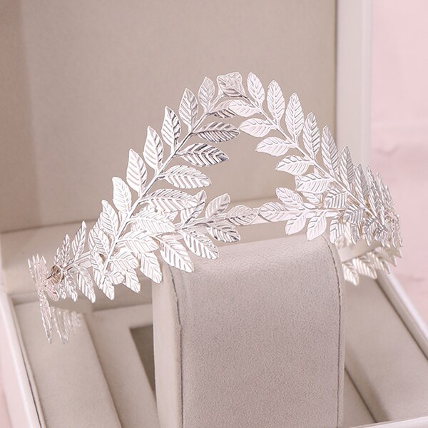 Wedding Party Crown Bridal Tiara Leaf Haarband Zilver Goud Vintage Bruid Haar Hoepel Haaraccessoires Vrouwen Sieraden Hoofdband: Silver Hair bands