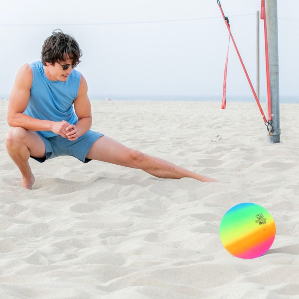 Volleyball Children's Inflatable Soccer Ball Beach Rainbow Balls Inflatable Football PVC Playthings Rainbow Football