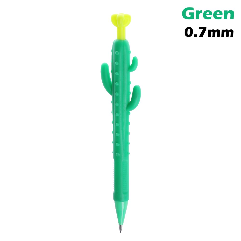 0.5/0.7mm Mechanical Pencils Smooth Automatic Drawing Pen Cute Carrot Cactus Corn Pen School Office Supplies Stationery: green - 0.7mm