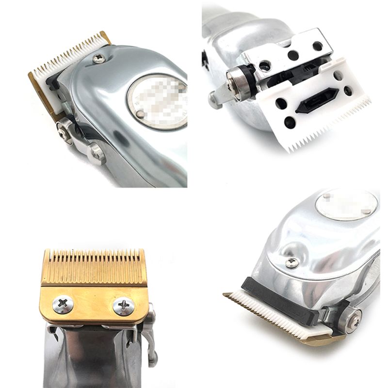 1 sæt stagger-tooth 2 hullers hårklipper trimmer keramisk metalblad til wahl 8504- serien hårklippere kit