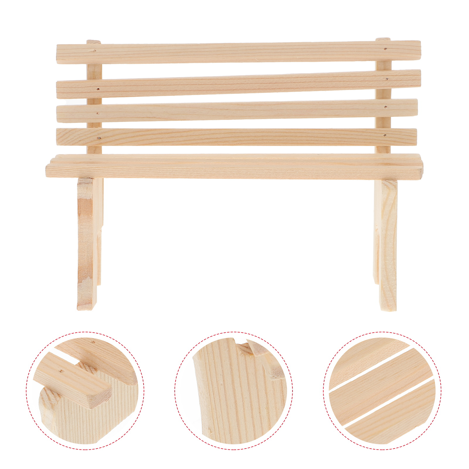 Miniature Bench Model Miniature Bench Wooden Bench Model Ornaments: Default Title