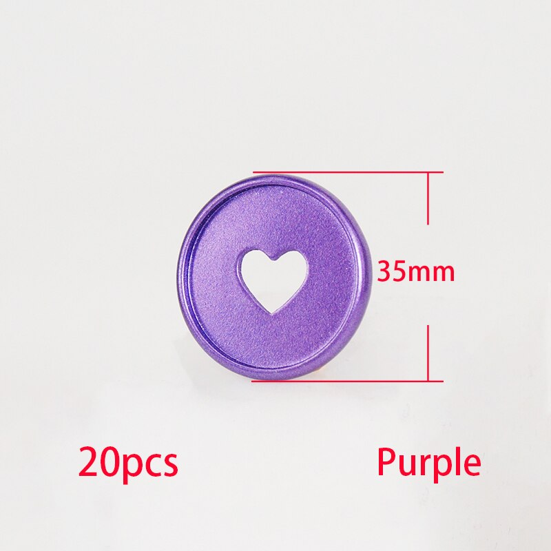 Discos de encuadernación con forma de seta para cuaderno, anillas Para encuadernar, hojas sueltas, suministros escolares, 35mm, 20 unidades: Purple-20pcs