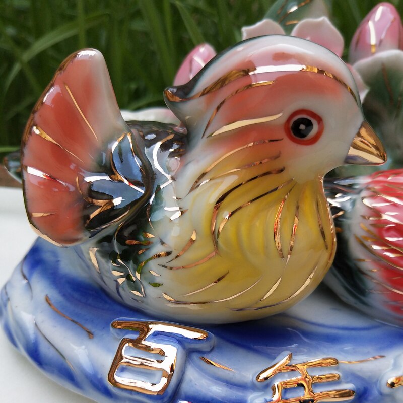 Ceramic lovers, mandarin duck ornaments, bedroom ornaments, wedding , marriage, fengshuiwang, peach blossom transfer orname
