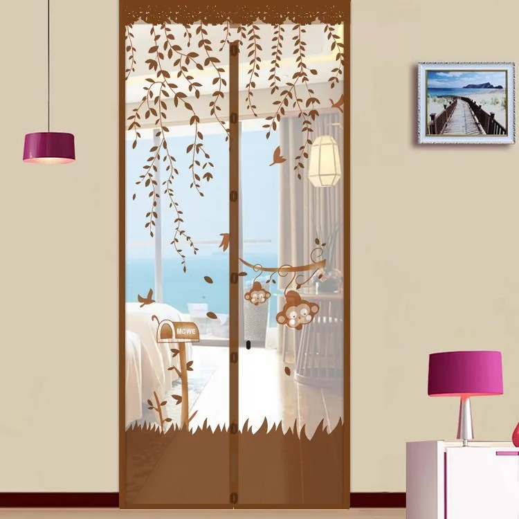 Magnetic Door Screen Curtain Automatic Closing Mosquito Insect Proof Net with Powerful Magnets Home Decor for Summer Ventilation: W90cm*H210cm / PURPLE