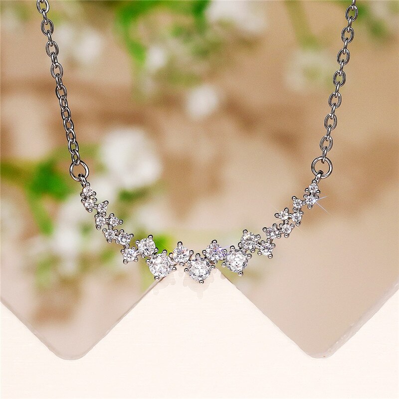 Huitan Tijdloze Stijl Vrouwen Ketting Eenvoudige Stijlvolle Hanger Shiny Zirconia Ketting Voor Party Verklaring Sieraden: XL168